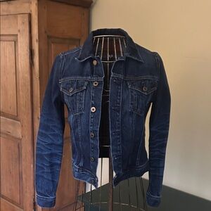 AG Dark Wash Classic Denim Jacket 100% Cotton Made in USA RUNS SMALL